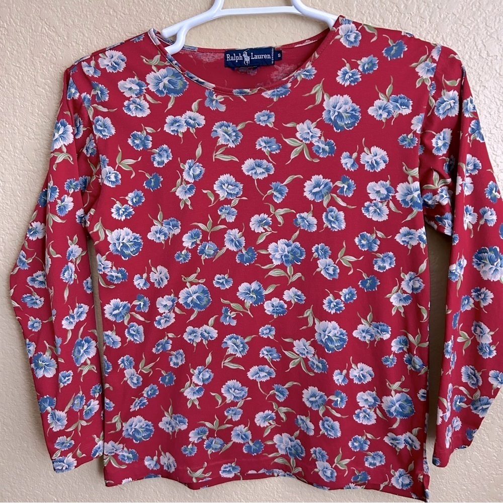 Ralph Lauren Floral Long Sleeve Crewneck Top